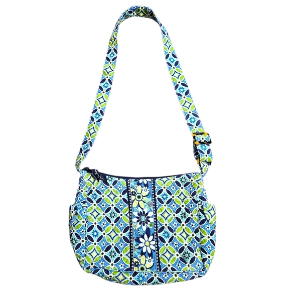 Vera Bradley Handbags - Vera Bradley Daisy Daisy Green Blue Quilted Shoulder Bag Cottagecore Grandma Y2K